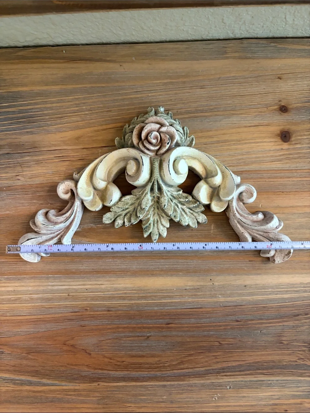 Miniature Ornate Rose Accent Wall Decor - Cream, Pale Pink & Light Green